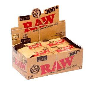 Raw Classic 1.25 (1 1/4) Size # 300 Rolling Papers Box Of 20 (18)
